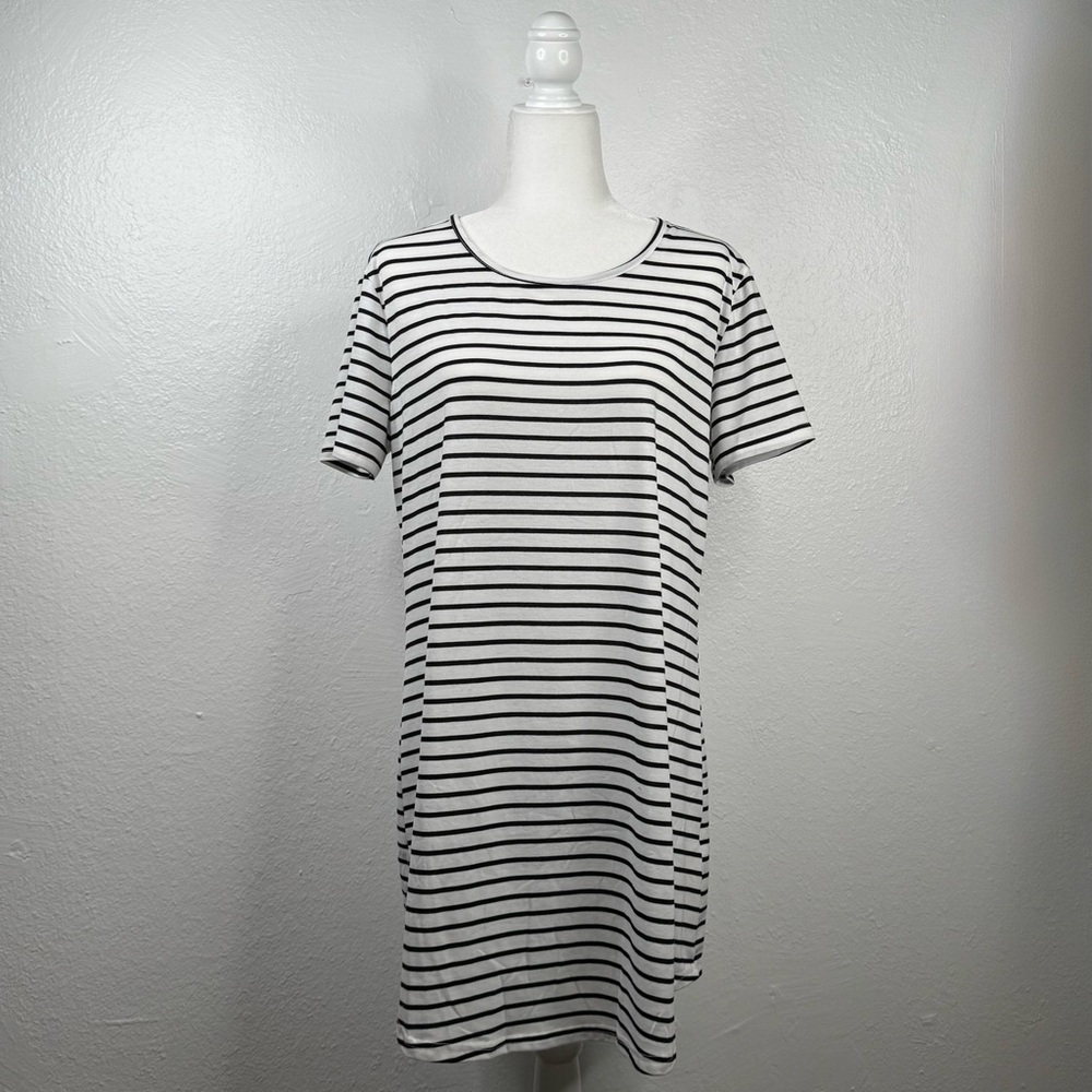 Striped Black and White T-Shirt Dress